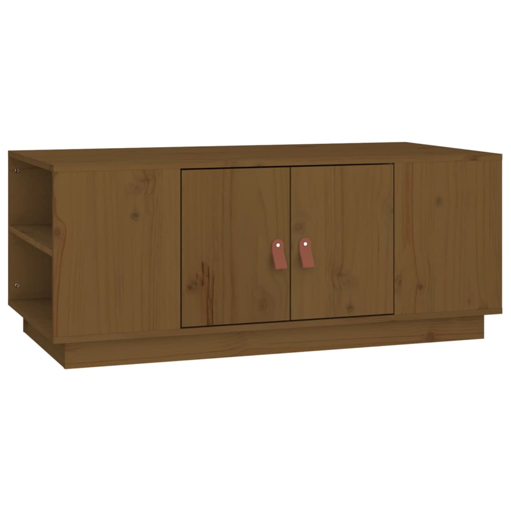 Tavolino da Salotto ambra 100x50x41cm in Legno Massello di Pino | homemem39