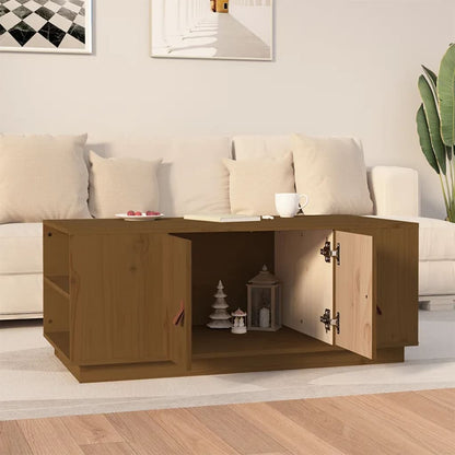 Tavolino da Salotto ambra 100x50x41cm in Legno Massello di Pino | homemem39