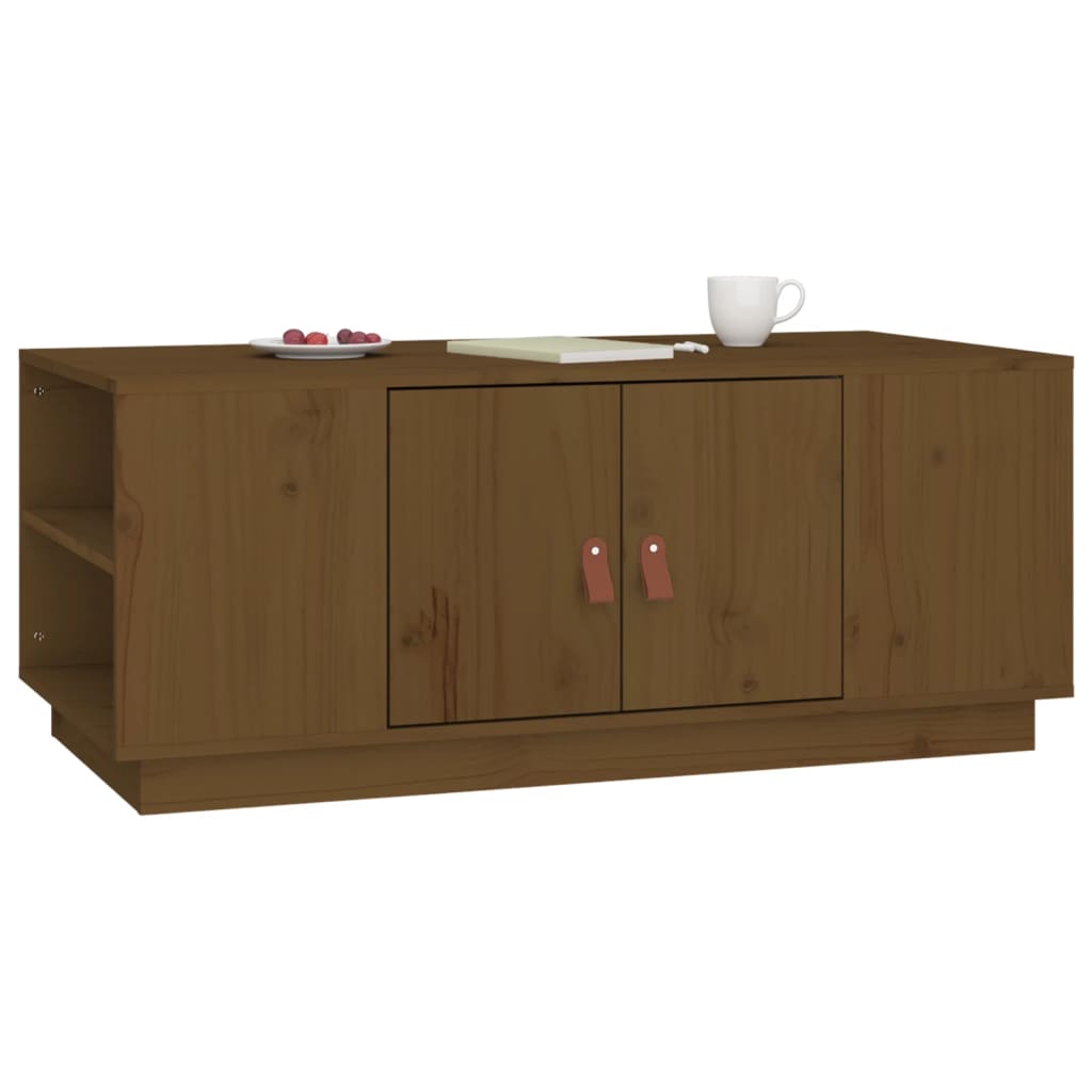 Tavolino da Salotto ambra 100x50x41cm in Legno Massello di Pino | homemem39