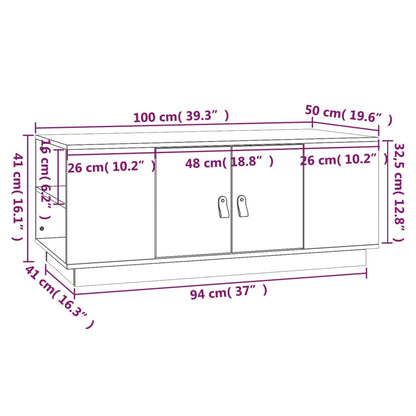 Tavolino da Salotto ambra 100x50x41cm in Legno Massello di Pino | homemem39