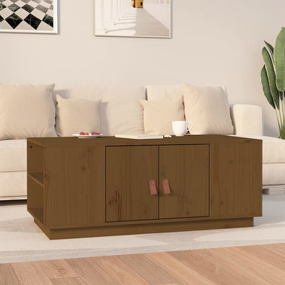 Tavolino da Salotto ambra 100x50x41cm in Legno Massello di Pino | homemem39