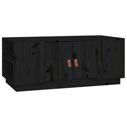 Tavolino da Salotto Nero 100x50x41 cm in Legno Massello di Pino | homemem39