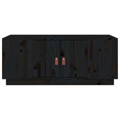 Tavolino da Salotto Nero 100x50x41 cm in Legno Massello di Pino | homemem39