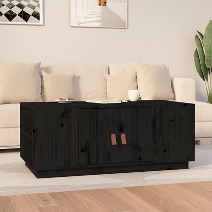 Tavolino da Salotto Nero 100x50x41 cm in Legno Massello di Pino | homemem39