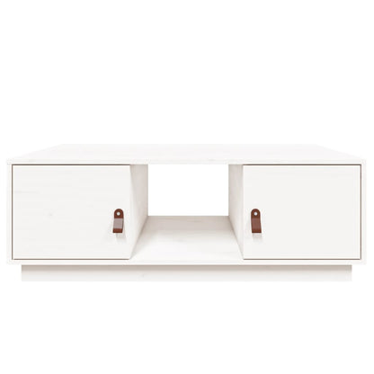 Tavolino da Salotto Bianco 100x50x35 cm Legno Massello di Pino | homemem39