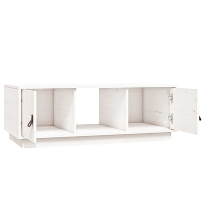 Tavolino da Salotto Bianco 100x50x35 cm Legno Massello di Pino | homemem39