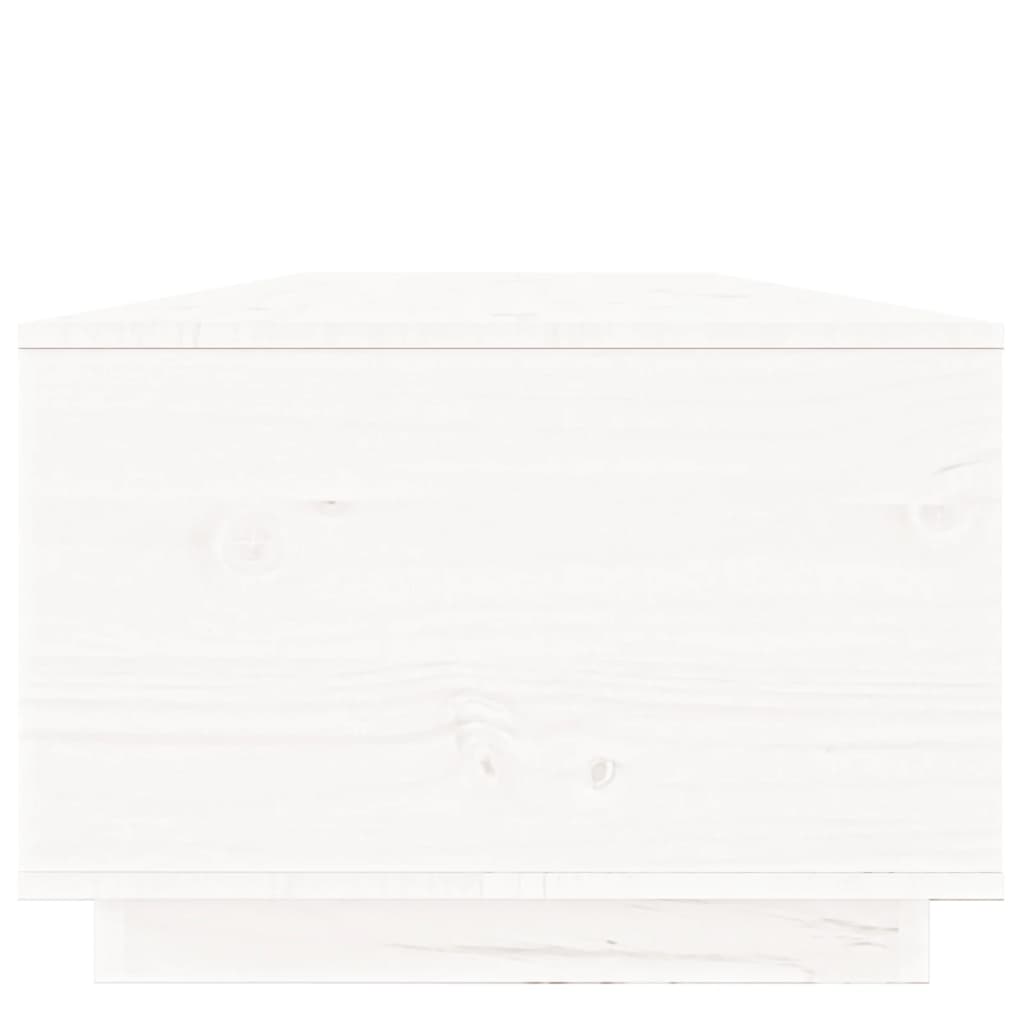 Tavolino da Salotto Bianco 100x50x35 cm Legno Massello di Pino | homemem39