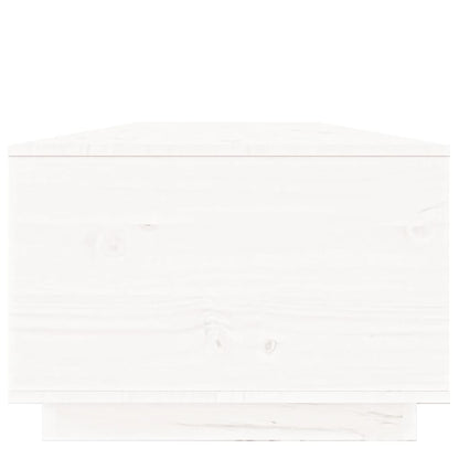 Tavolino da Salotto Bianco 100x50x35 cm Legno Massello di Pino | homemem39