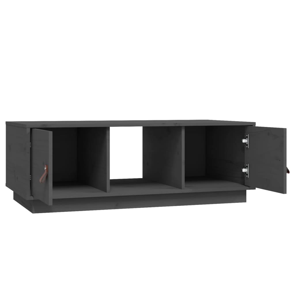 Tavolino da Salotto Grigio 100x50x35 cm Legno Massello di Pino | homemem39