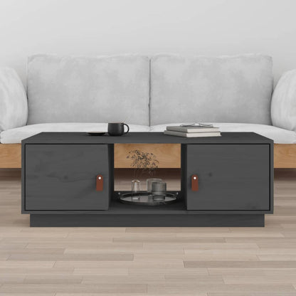 Tavolino da Salotto Grigio 100x50x35 cm Legno Massello di Pino | homemem39
