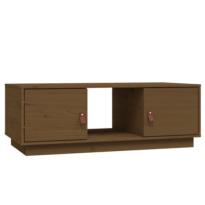 Tavolino da Salotto ambra 100x50x35 cm Legno Massello di Pino | homemem39