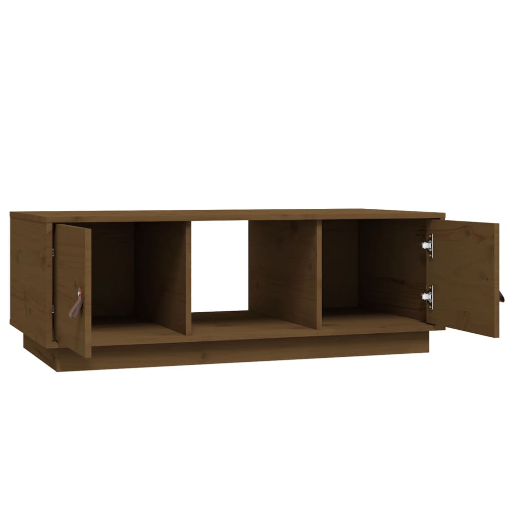 Tavolino da Salotto ambra 100x50x35 cm Legno Massello di Pino | homemem39