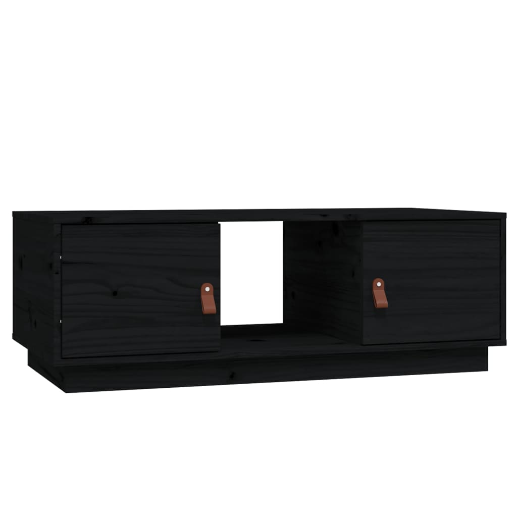 Tavolino da Salotto Nero 100x50x35 cm Legno Massello di Pino | homemem39