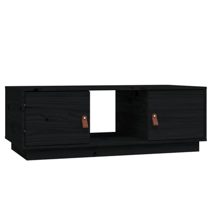 Tavolino da Salotto Nero 100x50x35 cm Legno Massello di Pino | homemem39