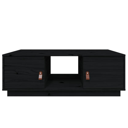 Tavolino da Salotto Nero 100x50x35 cm Legno Massello di Pino | homemem39