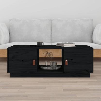 Tavolino da Salotto Nero 100x50x35 cm Legno Massello di Pino | homemem39