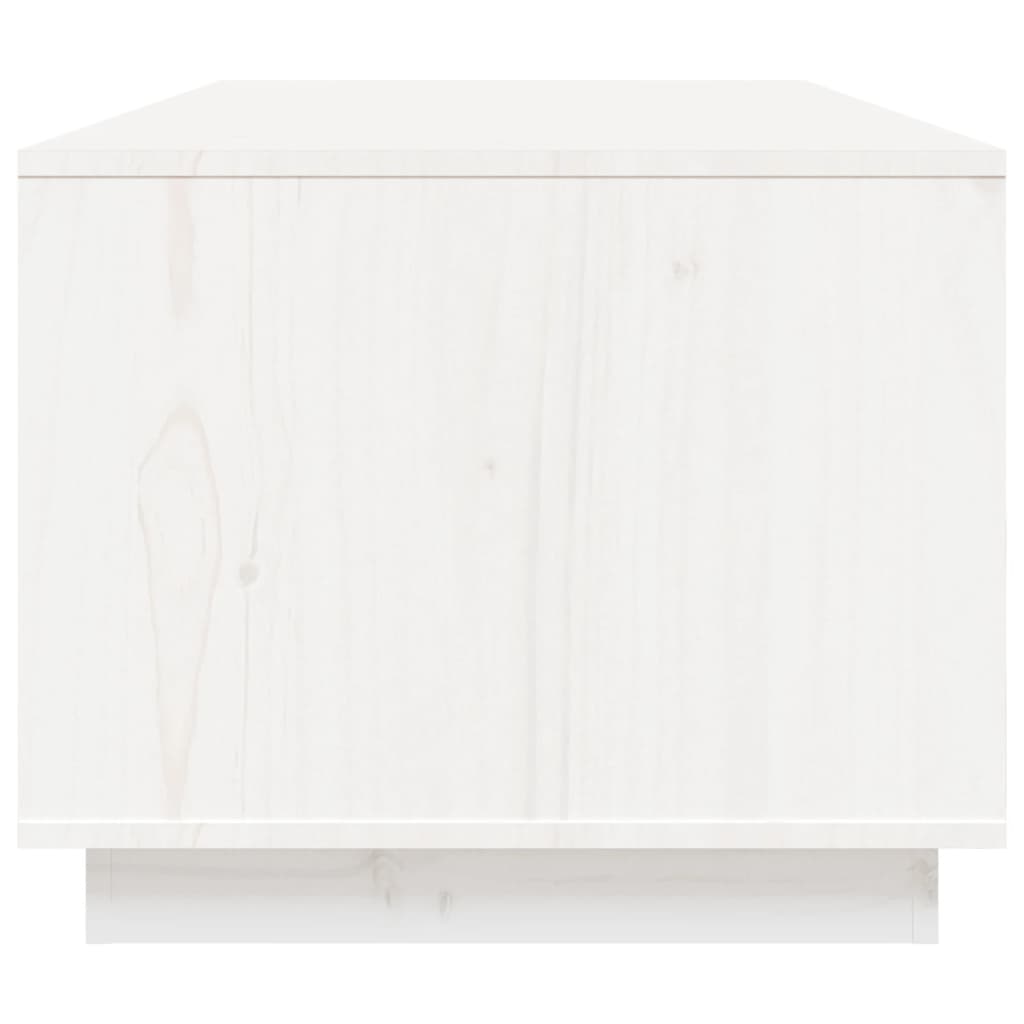 Tavolino da Salotto Bianco 100x50x41 cm Legno Massello di Pino