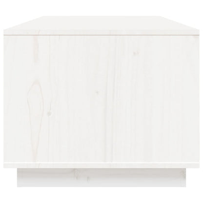 Tavolino da Salotto Bianco 100x50x41 cm Legno Massello di Pino