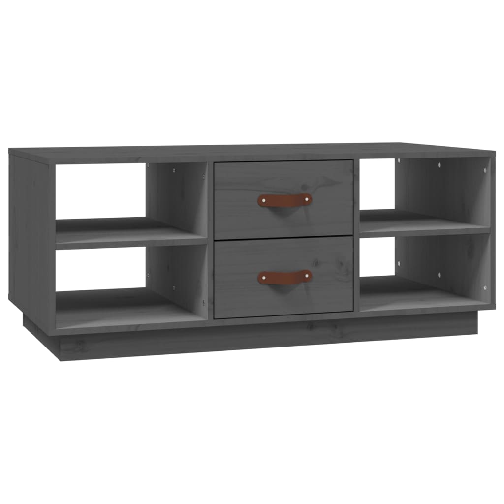 Tavolino da Salotto Grigio 100x50x41 cm Legno Massello di Pino | homemem39