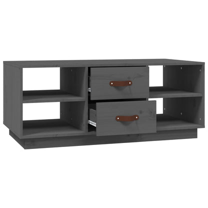 Tavolino da Salotto Grigio 100x50x41 cm Legno Massello di Pino | homemem39