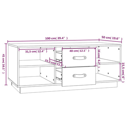 Tavolino da Salotto Grigio 100x50x41 cm Legno Massello di Pino | homemem39