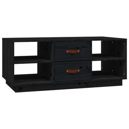 Tavolino da Salotto Nero 100x50x41 cm in Legno Massello di Pino | homemem39