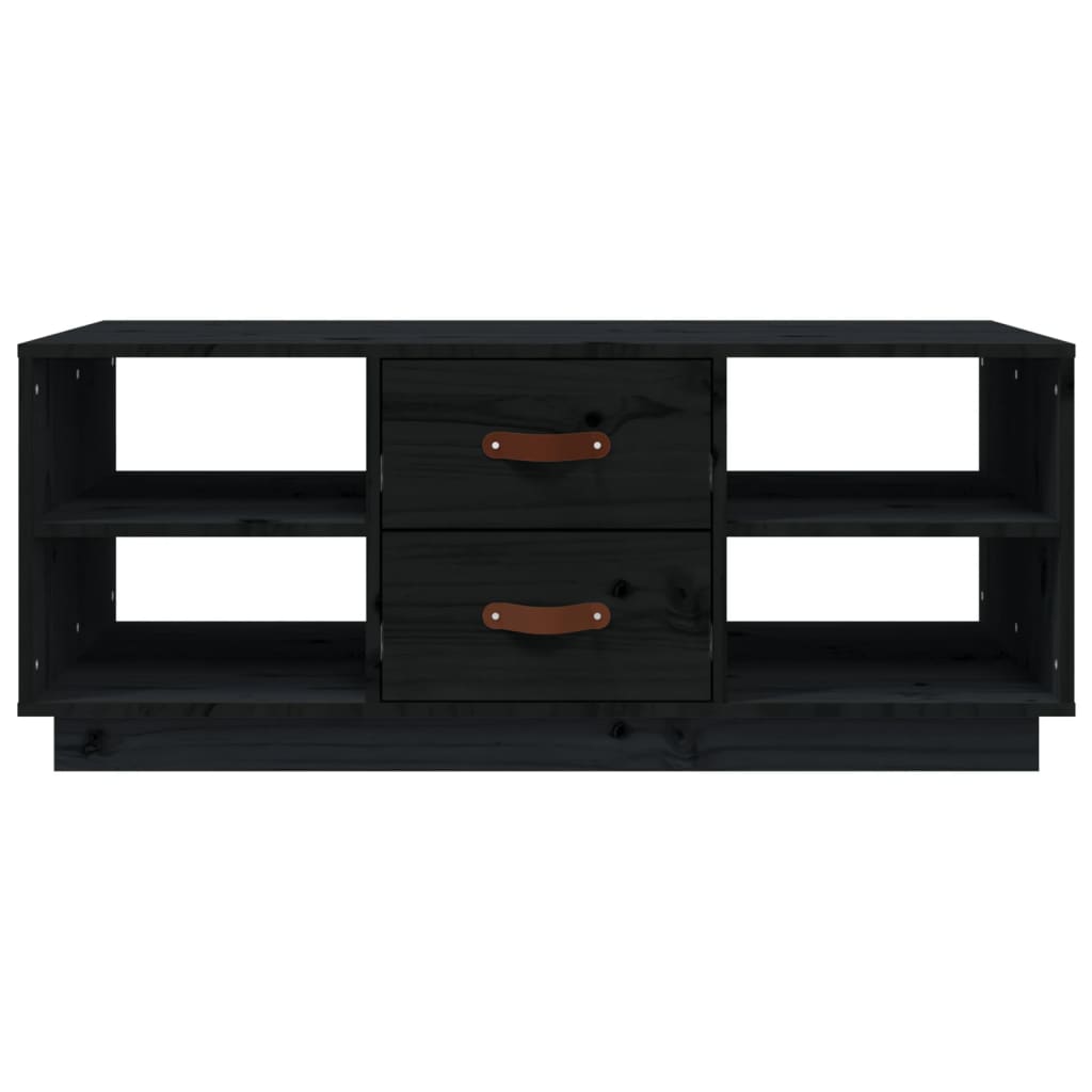 Tavolino da Salotto Nero 100x50x41 cm in Legno Massello di Pino | homemem39