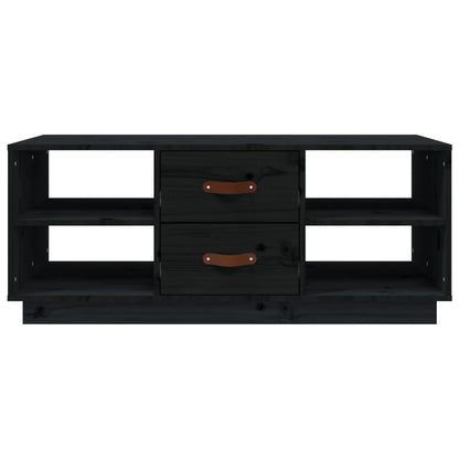 Tavolino da Salotto Nero 100x50x41 cm in Legno Massello di Pino | homemem39
