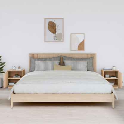 Comodini Grigio 2 pz 40x34x45 cm in Legno Massello di Pino - homemem39