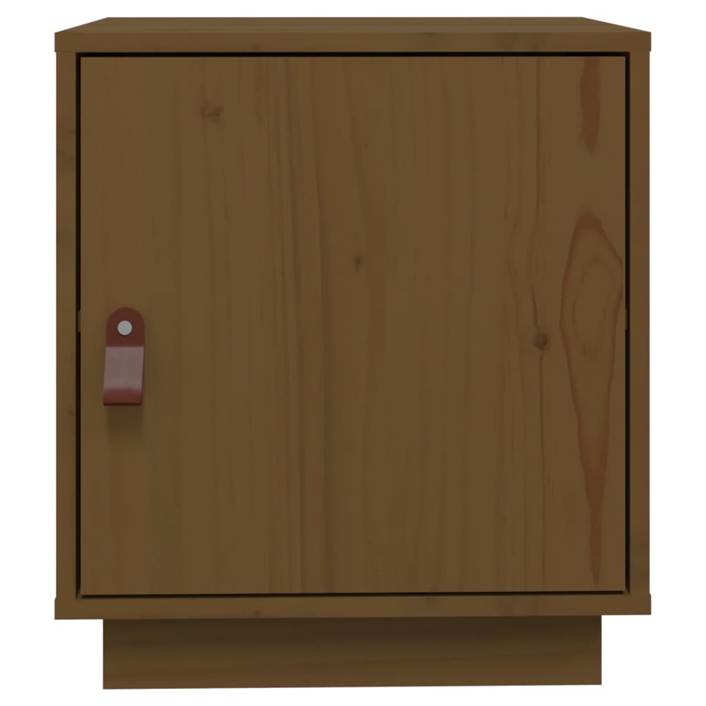 Comodino Marrone Ambrato 40x34x45 cm in Legno Massello di Pino - homemem39