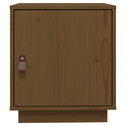 Comodino Marrone Ambrato 40x34x45 cm in Legno Massello di Pino - homemem39
