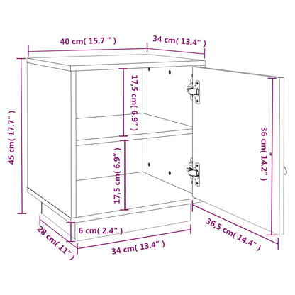 Comodini 2 pz ambra 40x34x45 cm in Legno Massello di Pino - homemem39