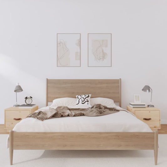 Comodini 2 pz 40x34x35 cm in Legno Massello di Pino - homemem39