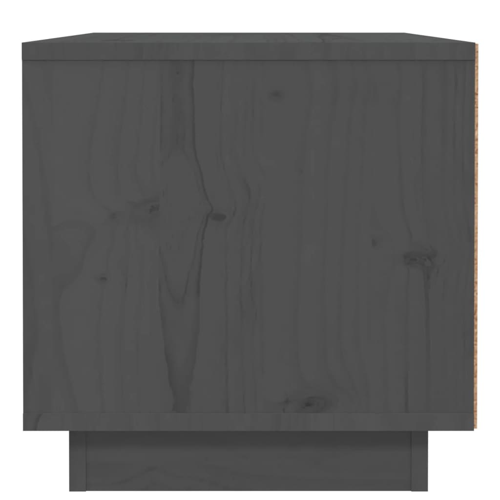Comodino Grigio 40x34x35 cm in Legno Massello di Pino - homemem39