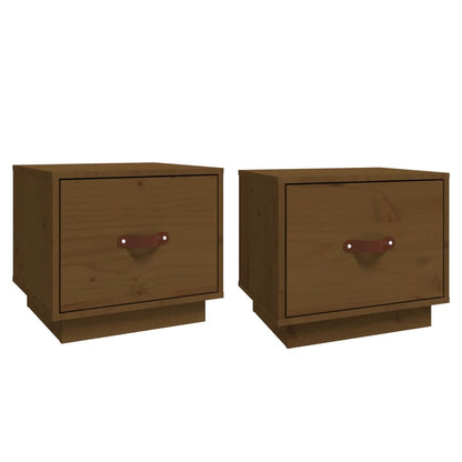 Comodini 2 pz ambra 40x34x35 cm in Legno Massello di Pino - homemem39