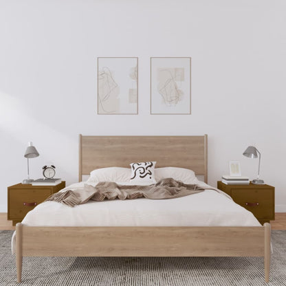 Comodini 2 pz ambra 40x34x35 cm in Legno Massello di Pino - homemem39