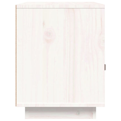 Comodino Bianco 40x34x45 cm in Legno Massello di Pino - homemem39