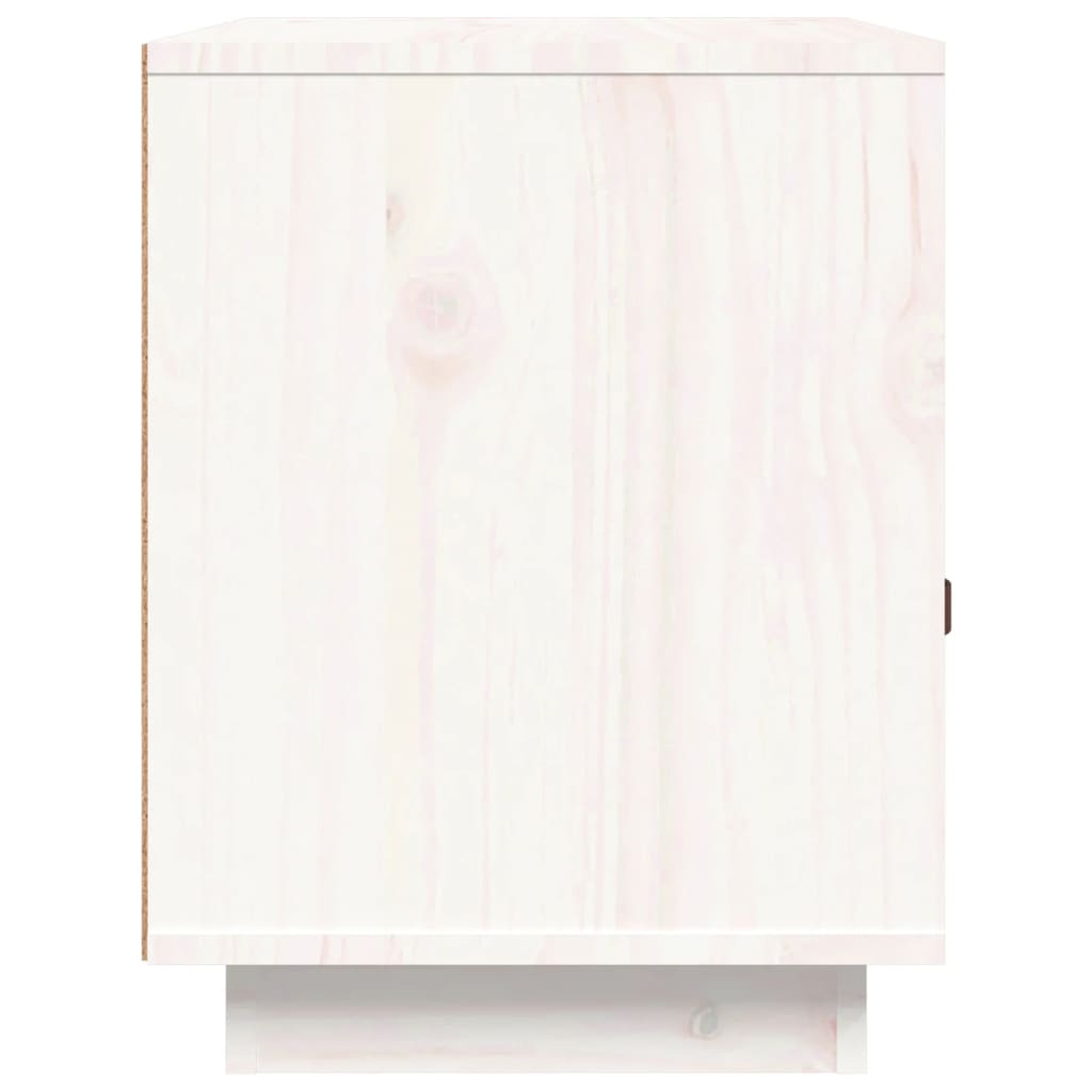 Comodini Bianco 2 pz 40x34x45 cm in Legno Massello di Pino - homemem39