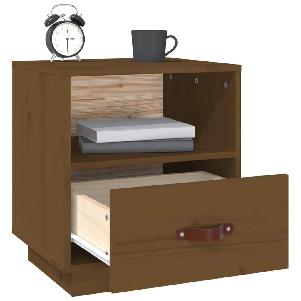 Comodini 2 pz ambra 40x34x45 cm in Legno Massello di Pino - homemem39
