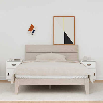 Comodini Bianchi 2 pz 40x34x55 cm in Legno Massello di Pino - homemem39
