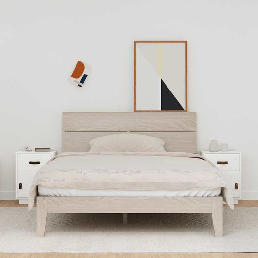 Comodini Bianchi 2 pz 40x34x55 cm in Legno Massello di Pino - homemem39