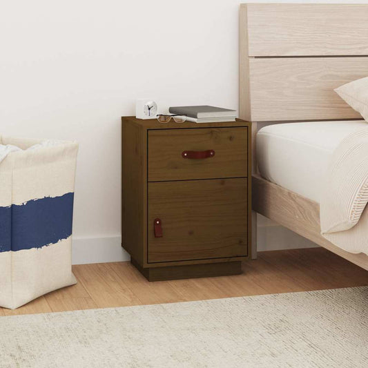 Comodino ambra 40x34x55 cm in Legno Massello di Pino - homemem39