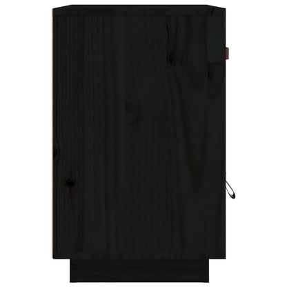 Comodini Neri 2 pz 40x34x55 cm in Legno Massello di Pino - homemem39