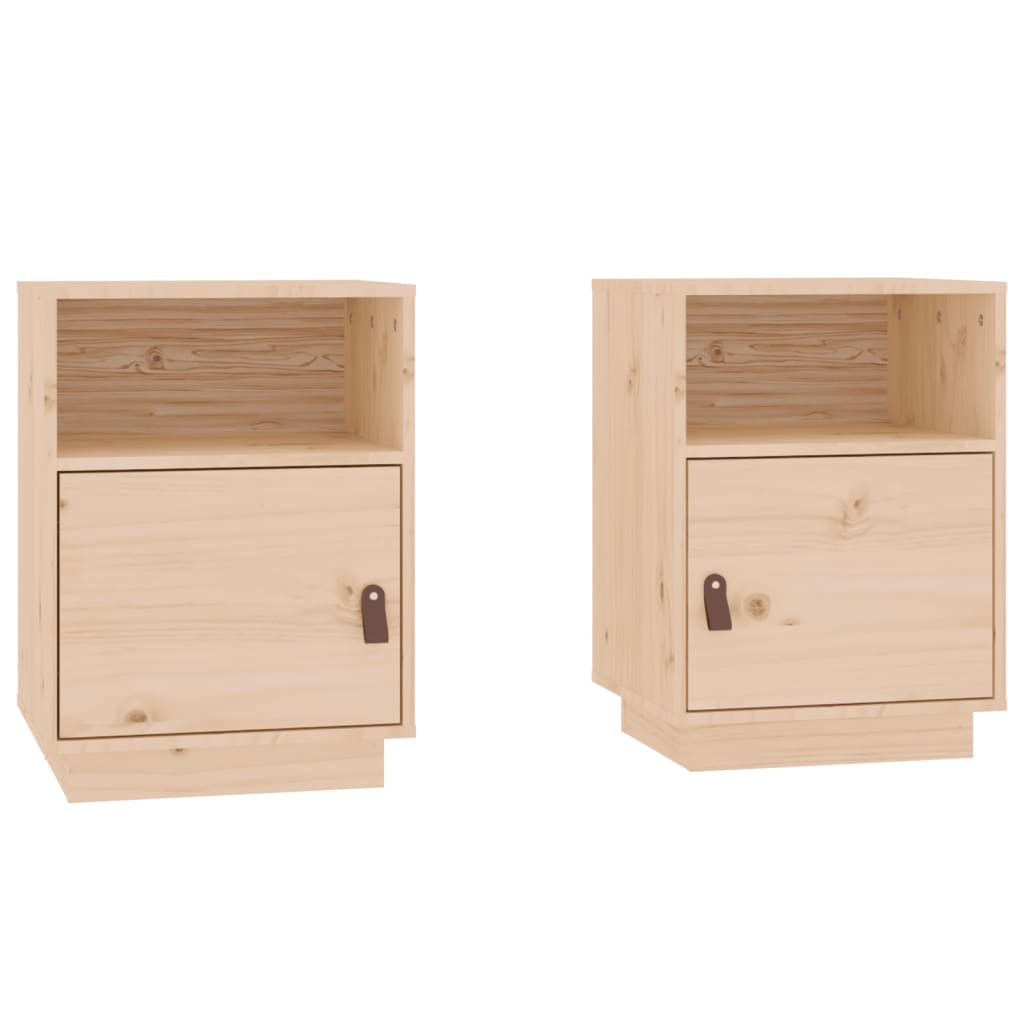 Comodini 2 pz 40x34x55 cm in Legno Massello di Pino - homemem39