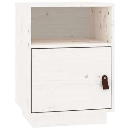 Comodino Bianco 40x34x55 cm in Legno Massello di Pino - homemem39
