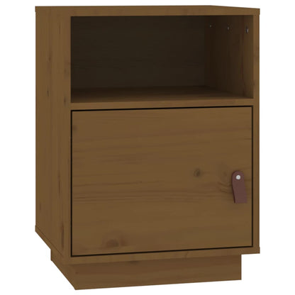 Comodino Marrone Ambrato 40x34x55 cm in Legno Massello di Pino - homemem39
