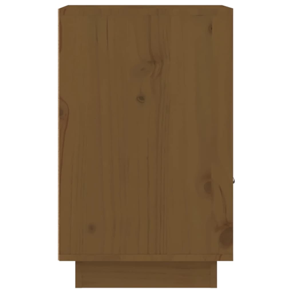 Comodino Marrone Ambrato 40x34x55 cm in Legno Massello di Pino - homemem39