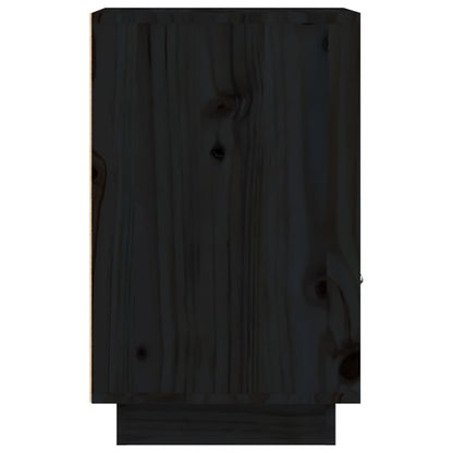 Comodini Neri 2 pz 40x34x55 cm in Legno Massello di Pino - homemem39