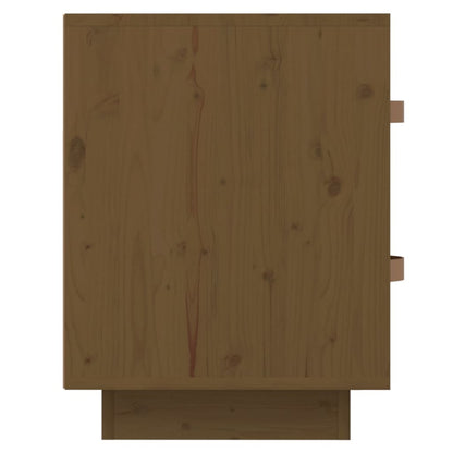 Comodino Marrone Ambrato 40x34x45 cm in Legno Massello di Pino - homemem39