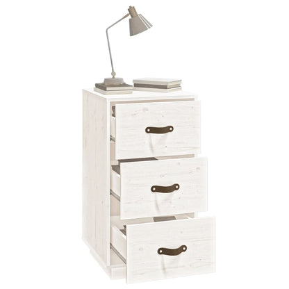 Comodini Bianchi 2 pz 40x40x75 cm in Legno Massello di Pino - homemem39